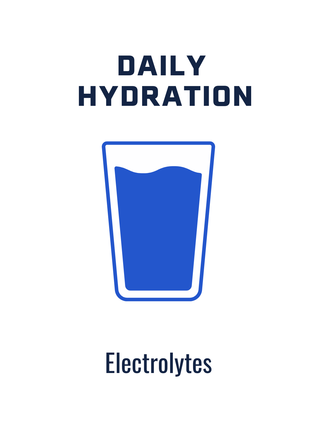 Electrolyte hydration icon showing a glass of water