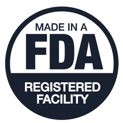 FDA registered facility quality badge